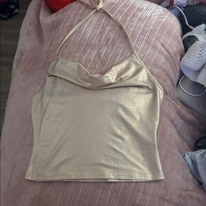 Gold Halter Neck Top